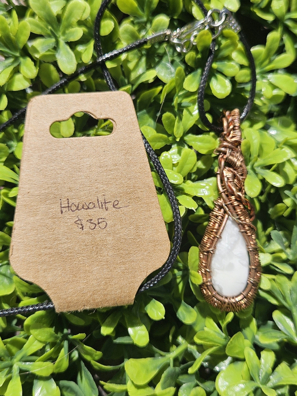 Wire-Wrapped HOWLITR Stone Pendant Necklace